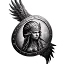 shield maiden tattoo design idea