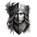 shield maiden tattoo design idea
