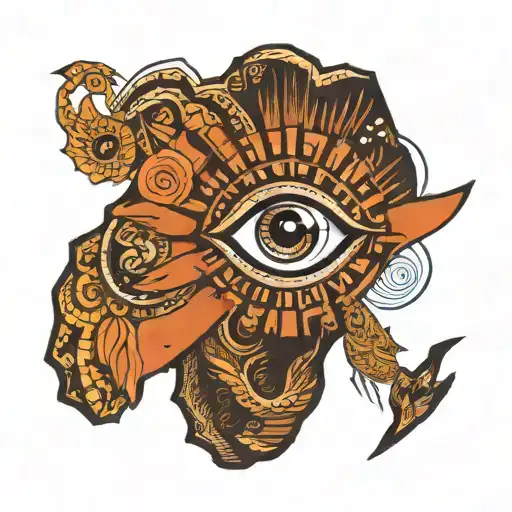 africa continent eye tattoo design idea