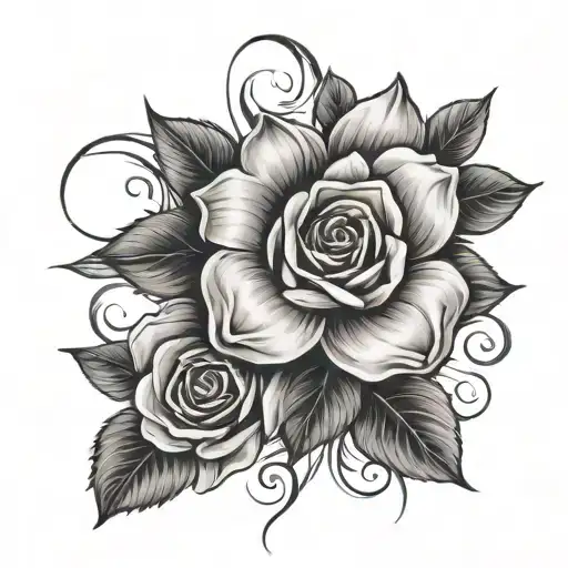 windwill and Yorkshire rose  tattoo design idea