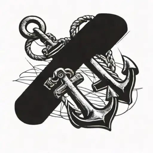 dog tags on an anchor intertwined tattoo design idea