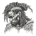 emo, depression, anxiety, darkness, introvert, alone, lonely , suicidal, gothic, sad, african american male, dreadhead tattoo design idea