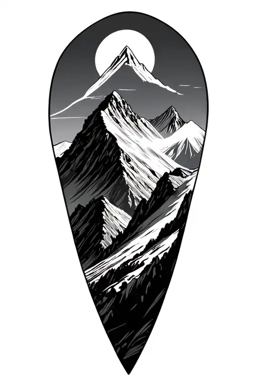 Summiting Mt. Kilimanjaro mountain tattoo design idea