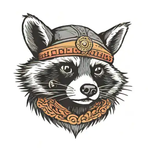 raccoon in a ski mask tattoo design idea