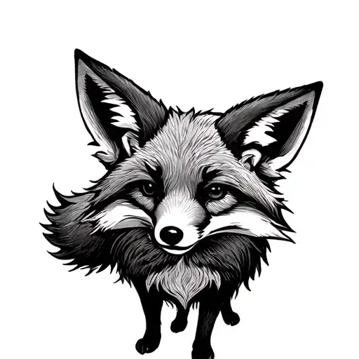 Standing fox, pork pie and trousers, posing with dangerous intelligence and cunning. tattoo design idea