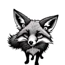 Standing fox, pork pie and trousers, posing with dangerous intelligence and cunning. tattoo design idea