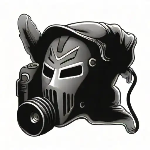 hockey goalie mask and camera tattoo design idea