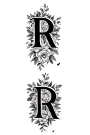 ring finger tattoo design featuring the letter R make it feminine  tattoo design idea