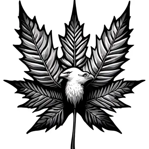 Maple Leaf and Nazca Lines Condor tattoo design idea