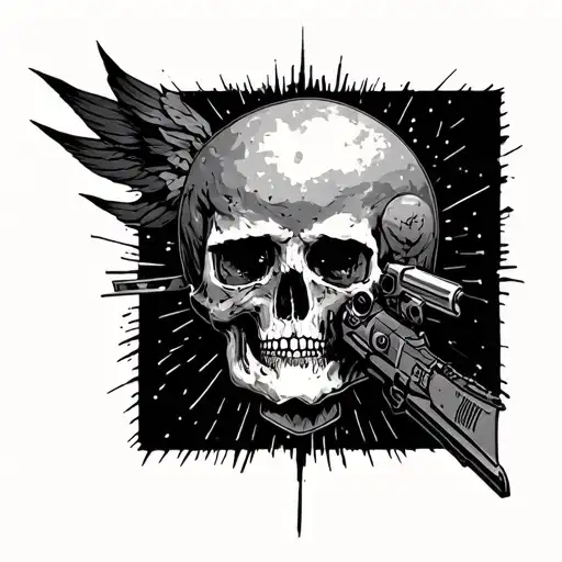 duality, military, mental health problems tattoo design idea