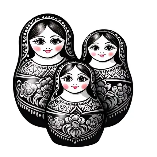 nesting doll family member tattoo design idea