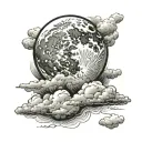 Full Moon With Clouds tattoo design idea