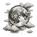 Full Moon With Clouds tattoo design idea