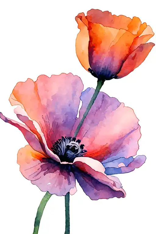 California poppy flower tattoo design idea
