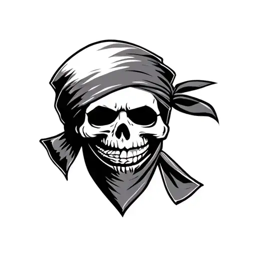 live laugh love on the grim reaper face with a bandana on his face across his mouth tattoo design idea