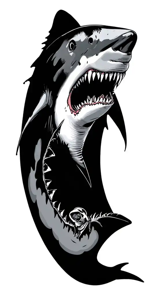  border line personality disorder switch with with a shark and 5150 tattoo design idea