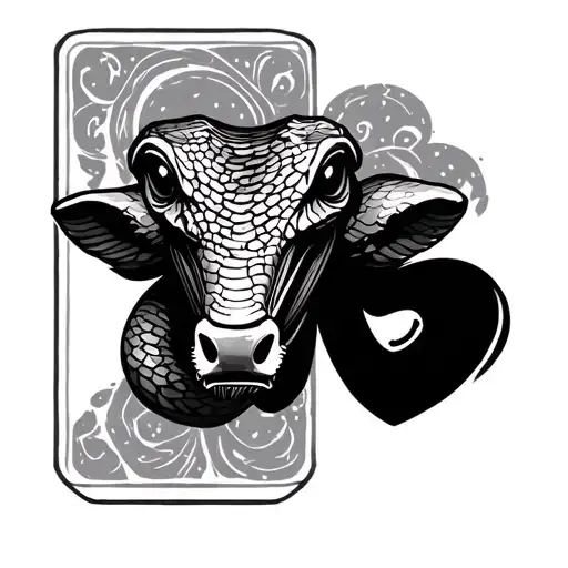 Cowtag stipple snake tattoo design idea