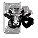 Cowtag stipple snake tattoo design idea