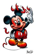 Mickey Mouse Scary devil tattoo design idea