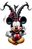 Mickey Mouse Scary devil tattoo design idea