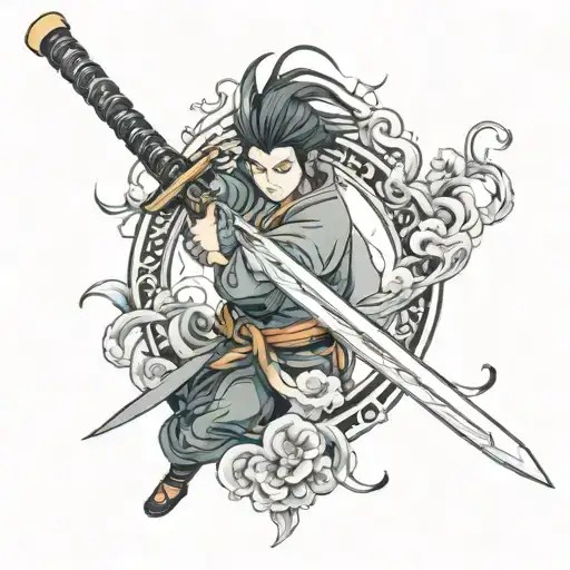 samurai sword tattoo design idea