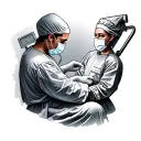 laparoscopic surgeon operating tattoo design idea