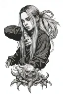 evil billie eilish tattoo design idea