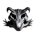 alligator skull face tattoo design idea