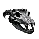 alligator skull face tattoo design idea