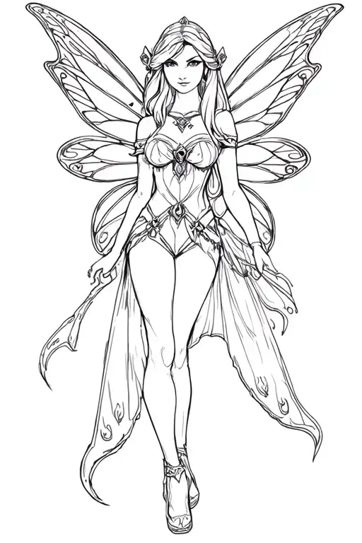 princess zelda sexy fairy tattoo design idea