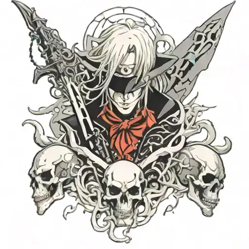 Alucard and the Skulls tattoo design idea