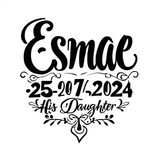 "Esmae 25-07-2024" "Esmae 25-07-2024" "Esmae 25-07-2024" "Esmae 25-07-2024" "Esmae 25-07-2024" "(Esmae 25-07-2024)" clean forearm tattoo design for a father dedicated to his daughter tattoo design idea
