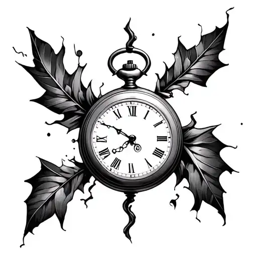 Broken Pocket Watch tattoo design idea