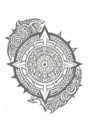 aztec calendar tattoo design idea
