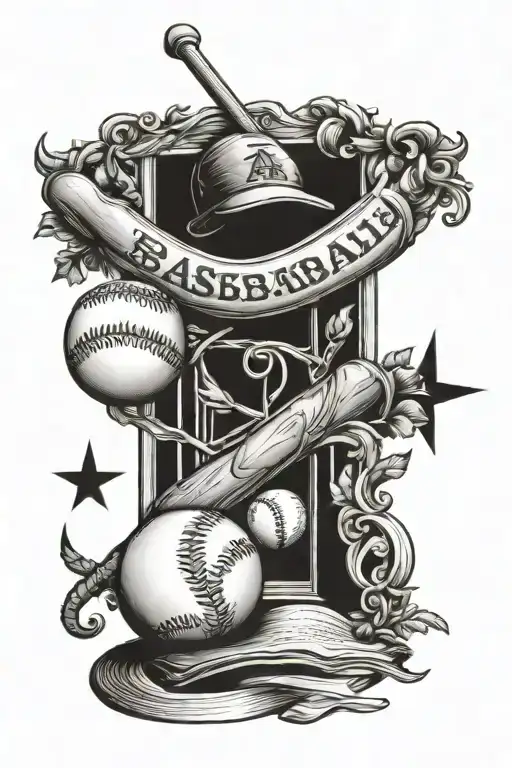 baseball, bible verse, shading tattoo design idea