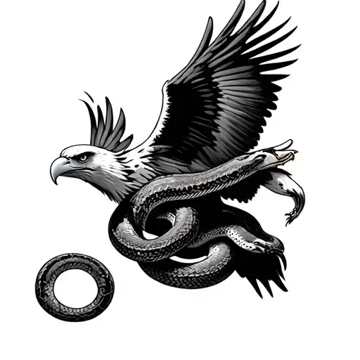Eagle Holding Snake tattoo design idea