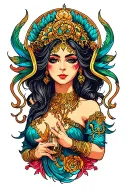 Gemini genie coming tattoo design idea