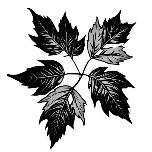 ohio state buckeye leaves tattoo design idea