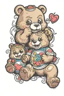 mean and nice care bears  tattoo design idea