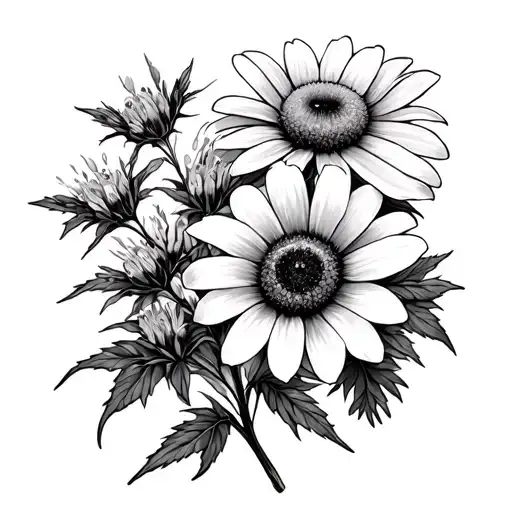 fireweed and brown eyed susans tattoo design idea