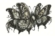 broken butterfly wings tattoo design idea