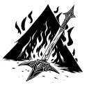 runescape sword in camp fire tattoo design idea