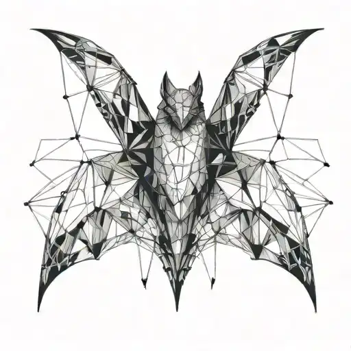 bat with outstretched wings tattoo design idea