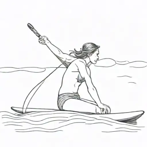 busy mind to calm when im sit on my surfboard in water tattoo design idea
