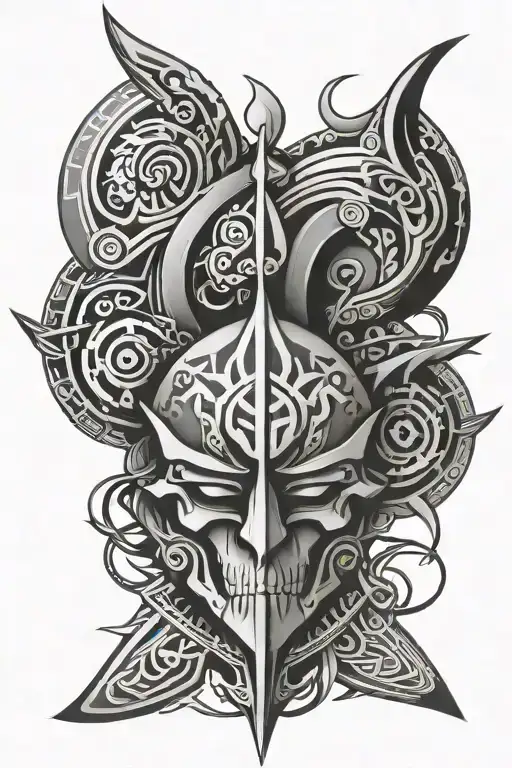 cyber sigilism tribal tattoo tattoo design idea