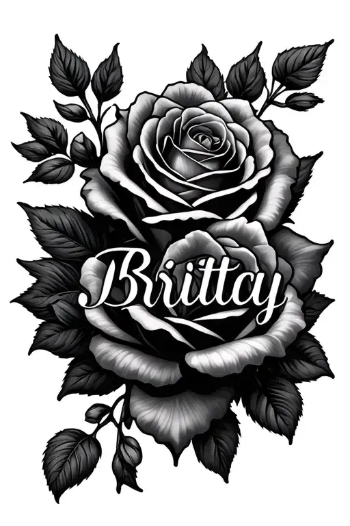 "Brittay" roses blooming tattoo design idea
