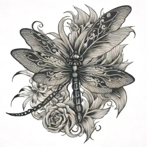 dragonfly with a Phoenix tattoo design idea