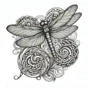 dragonfly with a Phoenix tattoo design idea