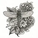 dragonfly with a Phoenix tattoo design idea