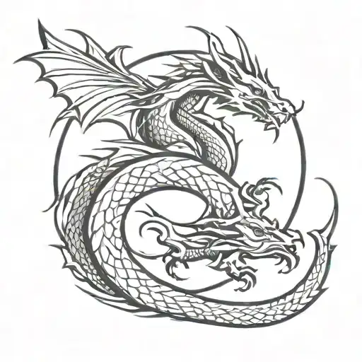 dragon circle tattoo tattoo design idea
